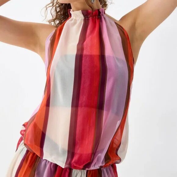 Motel Halter Strap Striped Dress - Picture 3 of 3